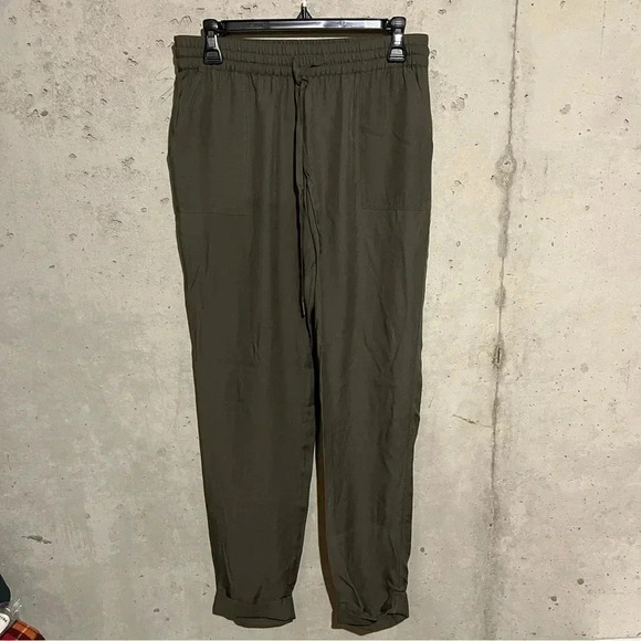 Joie Womens Size Small Green Drawstring Joggers Pants Silk Blend - Picture 1 of 9